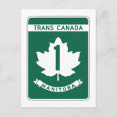 Manitoba, Trans-Canada Highway-Zeichen Postkarte (Vorderseite)