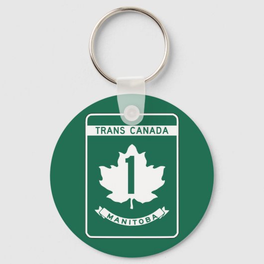 Manitoba, Trans-Canada Highway-Zeichen Schlüsselanhänger (Vorderseite)