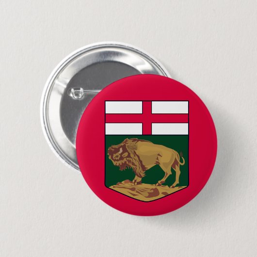 Manitoba-Wappen - KANADA Button (Vorne & Hinten)