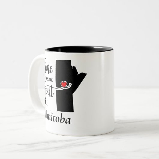 Manitoba Zuhause ist das Herz Zweifarbige Tasse (Vorderseite Links)
