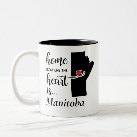 Manitoba Zuhause ist das Herz Zweifarbige Tasse (Links)