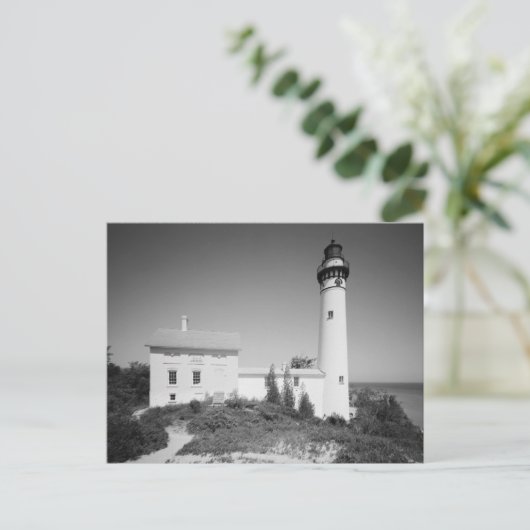 Manitou Island Lighthouse Postkarte (Stehend Vorderseite)