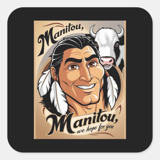 Manitou Quadratischer Aufkleber (Vorderseite)