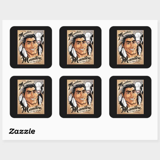 Manitou Quadratischer Aufkleber (Blatt)