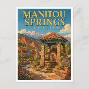 Manitou Springs Colorado Mineral Springs GeoSaga Postkarte
