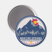 Manitou Springs Colorado Retro Souvenirs Magnet (Vorderseite/Rückseite)
