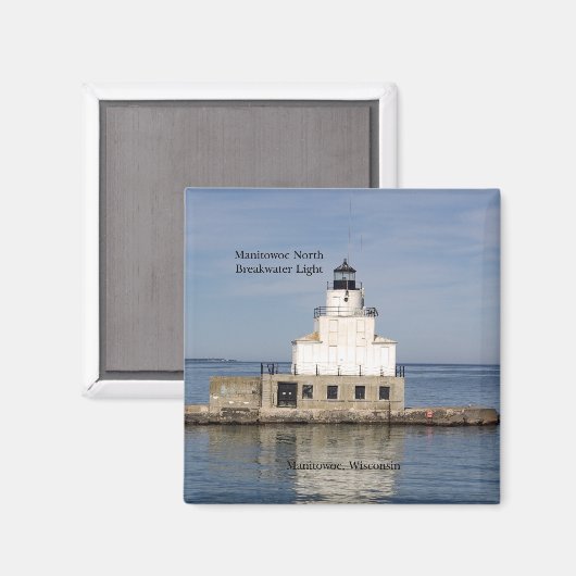 Manitowoc North Breakwater Light Magnet (Vorderseite/Rückseite)