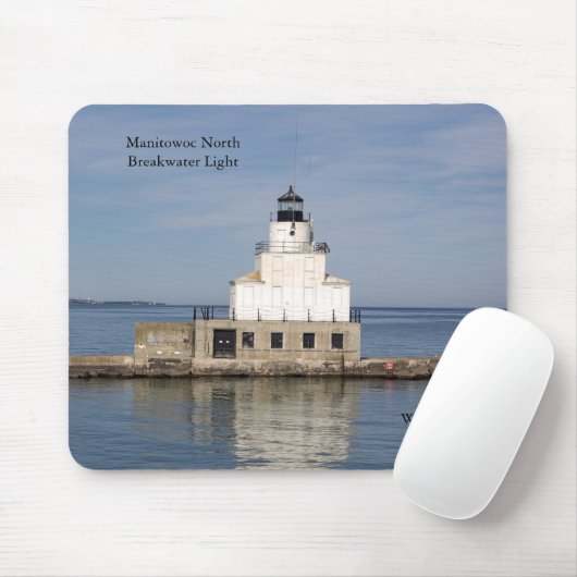 Manitowoc North Breakwater Light Mousepad (Mit Mouse)