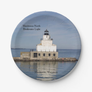 Manitowoc North Breakwater Light Paper plate Pappteller