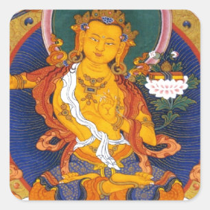 MANJUSHRI TIBET MYTHOLOGIE QUADRATISCHER AUFKLEBER