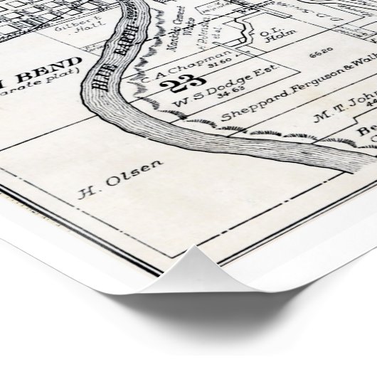 Mankato Map von 1914 Poster (Ecke)