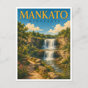 Mankato Minnesota Minneopa Falls GeoSaga Postkarte