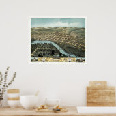 Mankato, MN Panorama Karte - 1870 Poster (Küche)