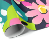 MankDhani-Muster für farbenfrohe Blume Geschenkpapier (Rolleneckpunkt)