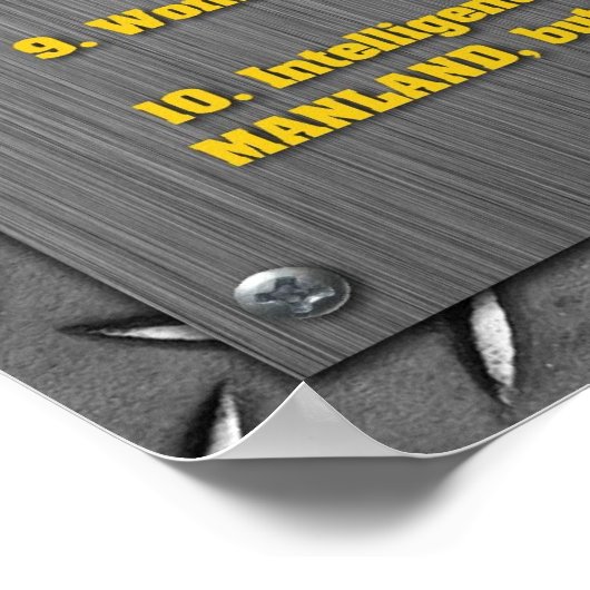 MANLAND LAWS Poster!! Poster (Ecke)