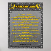 MANLAND LAWS Poster!! Poster (Vorne)