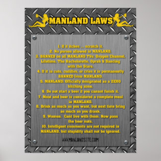 MANLAND LAWS Poster!! Poster