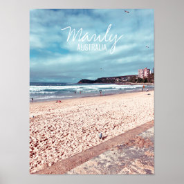 Manly Beach Retro Australien Reise Poster