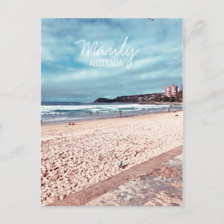 Manly Beach Retro Australien Reise Postkarte