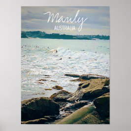 Manly Beach Surf Australien Reisen Poster