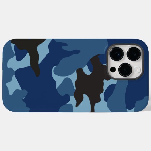 Manly Blue Camouflage Military Camouflage Pattern  Case-Mate iPhone Hülle (Rückseite (Horizontal))