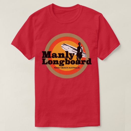 Manly Longboard Retrosurf T-Shirt (Design vorne)