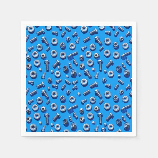 Manly Man Gear Head Nuts and Bolts Napkins Serviette (Vorderseite)