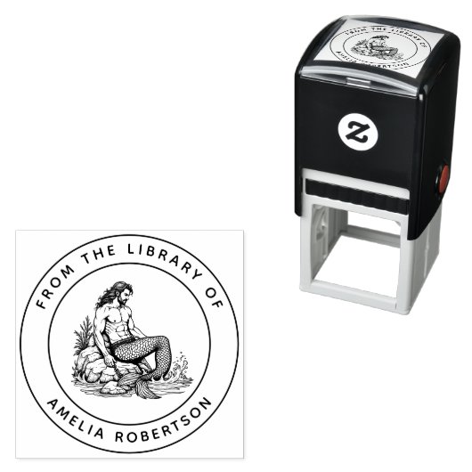 Manly Merman Skulpted Abs and Chain on Rocks Book Permastempel (Beispiel)