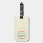 Manly Mojo-Kaffee Gepäckanhänger (Rückseite vertikal)