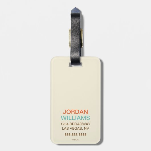 Manly Mojo-Kaffee Gepäckanhänger (Rückseite vertikal)