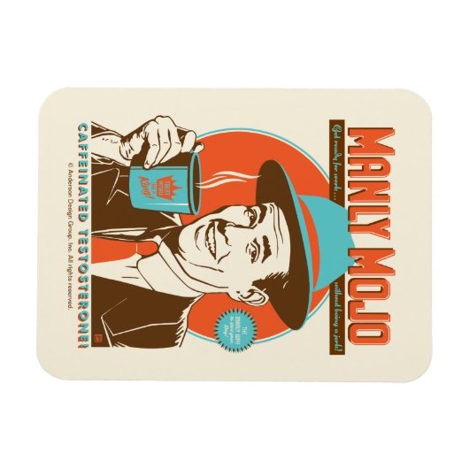 Manly Mojo-Kaffee Magnet (Horizontal)