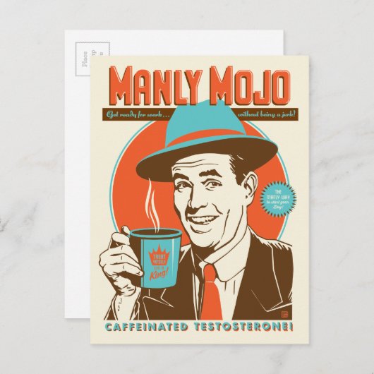 Manly Mojo-Kaffee Postkarte (Vorne/Hinten)