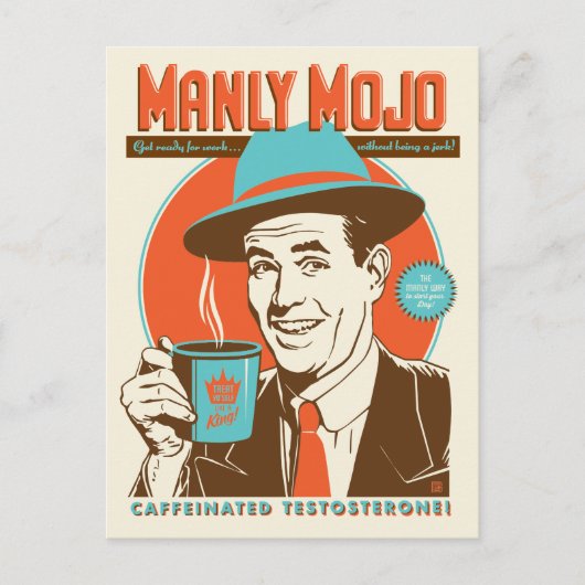 Manly Mojo-Kaffee Postkarte (Vorderseite)