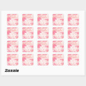 Manly Pink Camouflage Quadratischer Aufkleber (Blatt)