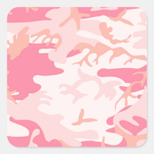 Manly Pink Camouflage Quadratischer Aufkleber (Vorderseite)