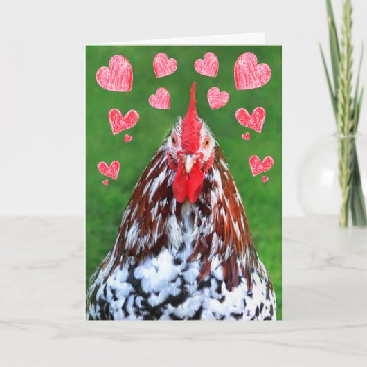 Manly Romantic Rooster Birthday Karte (Vorderseite)