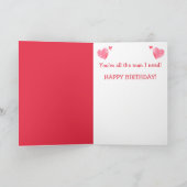 Manly Romantic Rooster Birthday Karte (Innenseite)