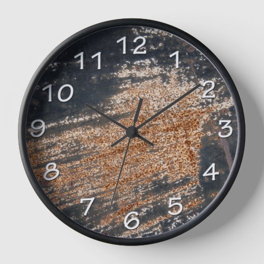 Manly Rustic Black Patina Texture Workshop Garage Wanduhr (Vorderseite)