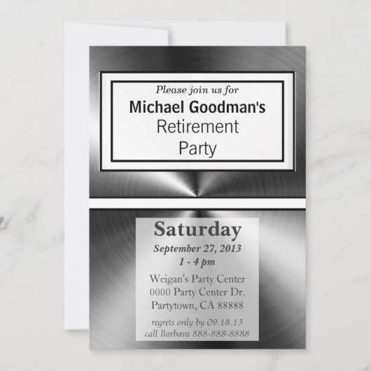 Manly Shiny Metal Einladung (Vorderseite)