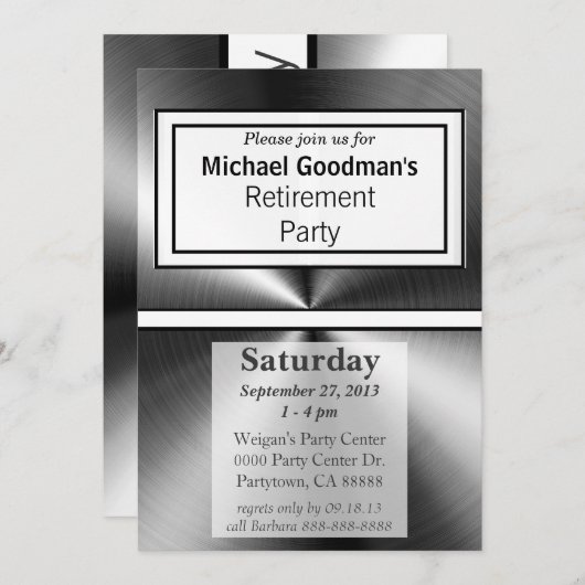 Manly Shiny Metal Einladung (Vorne/Hinten)