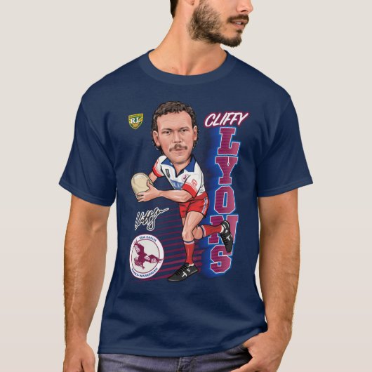 Manly Warringah Sea Eagles Cliff Lyons Cliffy Char T-Shirt (Vorderseite)
