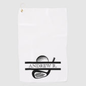 Manly White und Black Elegant Golfhandtuch (Vorderseite)