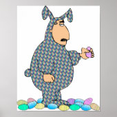 Mann als Osterhasenplakat Poster (Vorne)