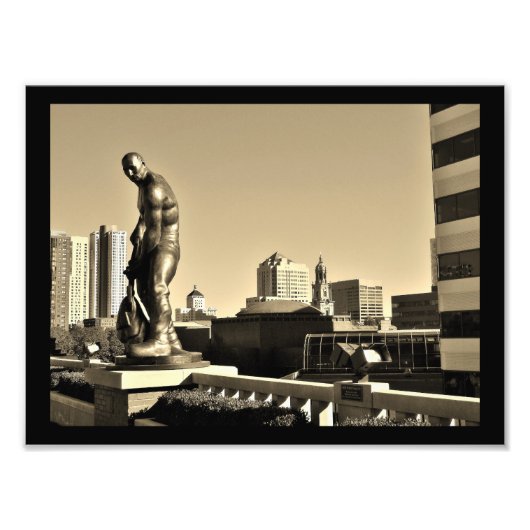 Mann am Arbeitsplatz Fotodruck (Vorne)