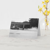 Mann am Arbeitsplatz / Noir Karte (Gelbe Blume)