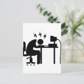 Mann am Arbeitsplatz Postkarte (Stehend Vorderseite)