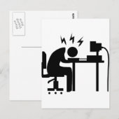 Mann am Arbeitsplatz Postkarte (Vorne/Hinten)