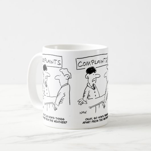 Mann am Beschwerdetisch Kaffeetasse (Vorderseite Links)