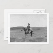 Mann am Pferd mit Slain Antelope Fotografie Postkarte (Vorne/Hinten)