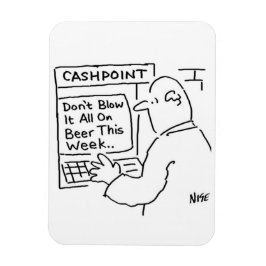 Mann an der Geldmaschine Magnet